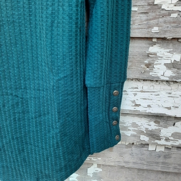 🌟 Chaser Sea Green Waffle Knit Thermal Long Sleeve Shirt size small - Picture 2 of 5
